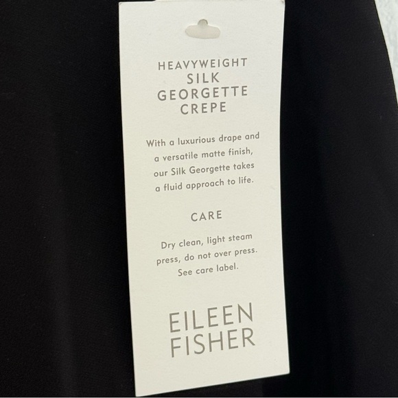 NEW EILEEN FISHER gathered 100% silk skirt in black - Picture 6 of 8